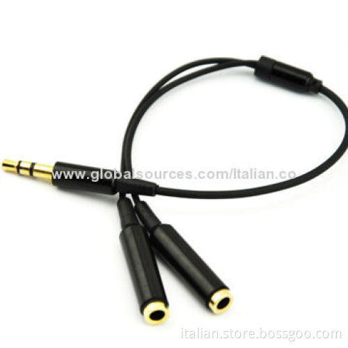 High quality 3.5mm audio cable male to 2 female